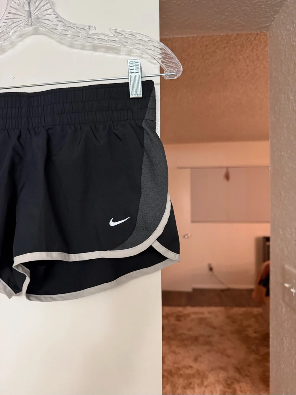 Nike Women’s Black Athletic Shorts with Gray Trim